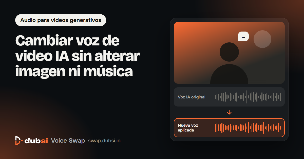 Cambiar voz de video IA sin alterar imagen ni música